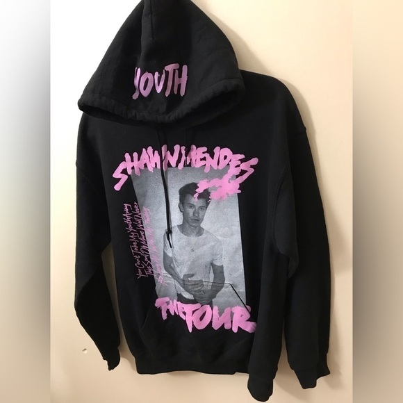 SHAWN Mendes The Tour 2019 Womens Cotton Long Sleeve Hoodie Sweatshirt Size M - Picture 4 of 12